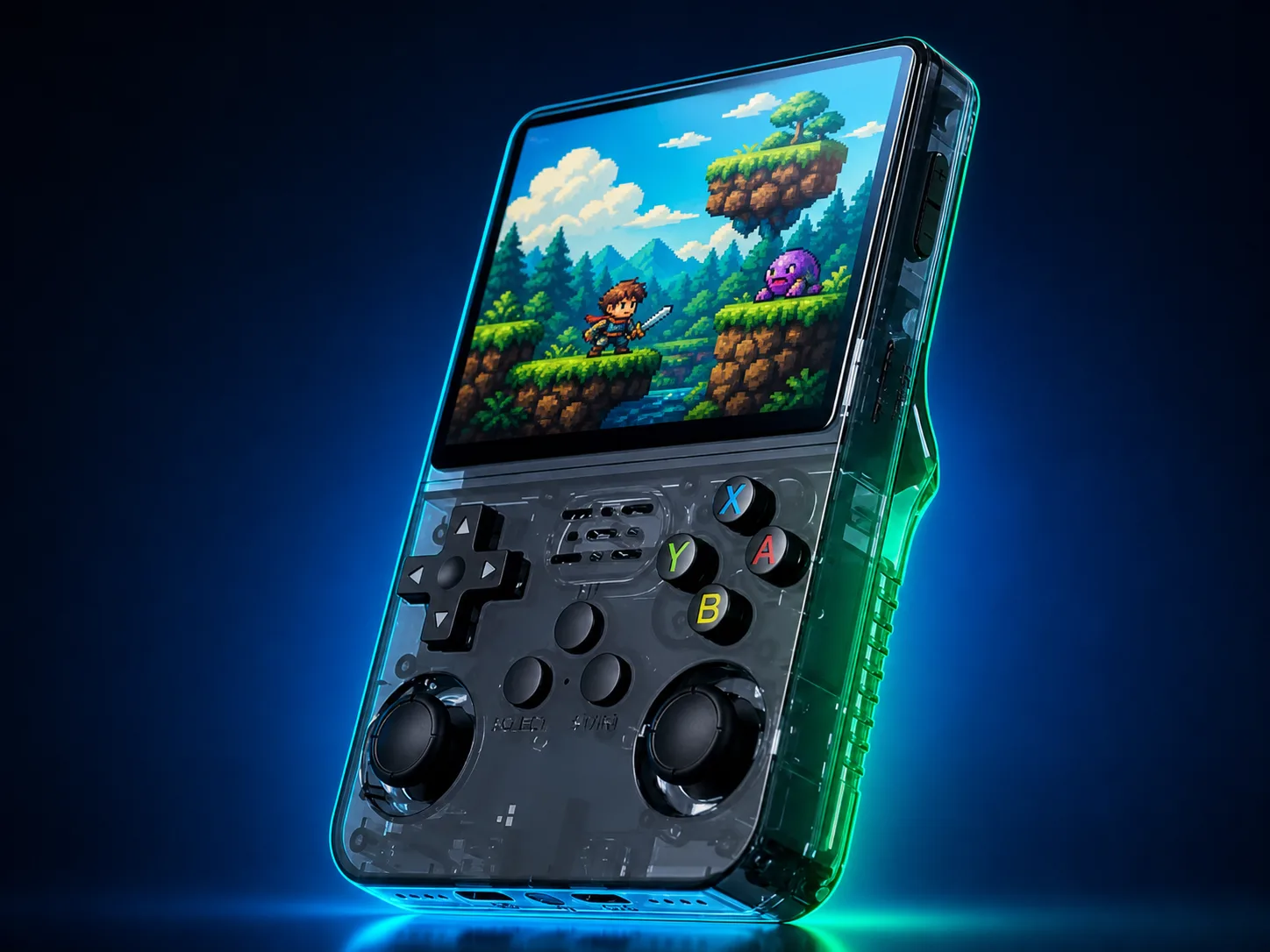 Black R36S retro handheld console